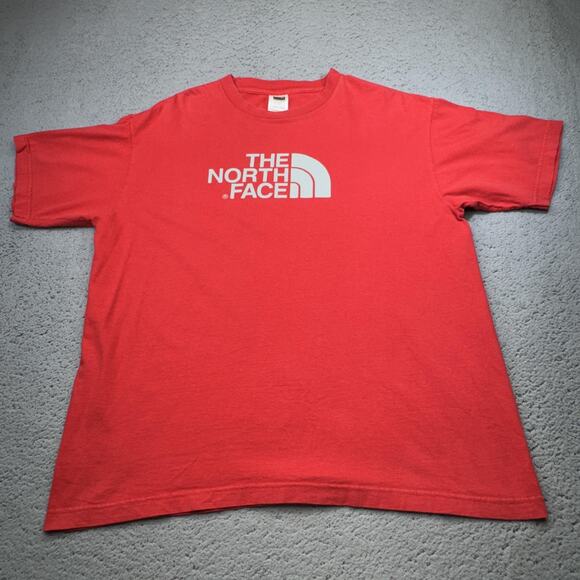 The North Face Shirt Mens Large Red Big Logo Short Sleeve Crewneck Graphic TNF - Picture 1 of 11